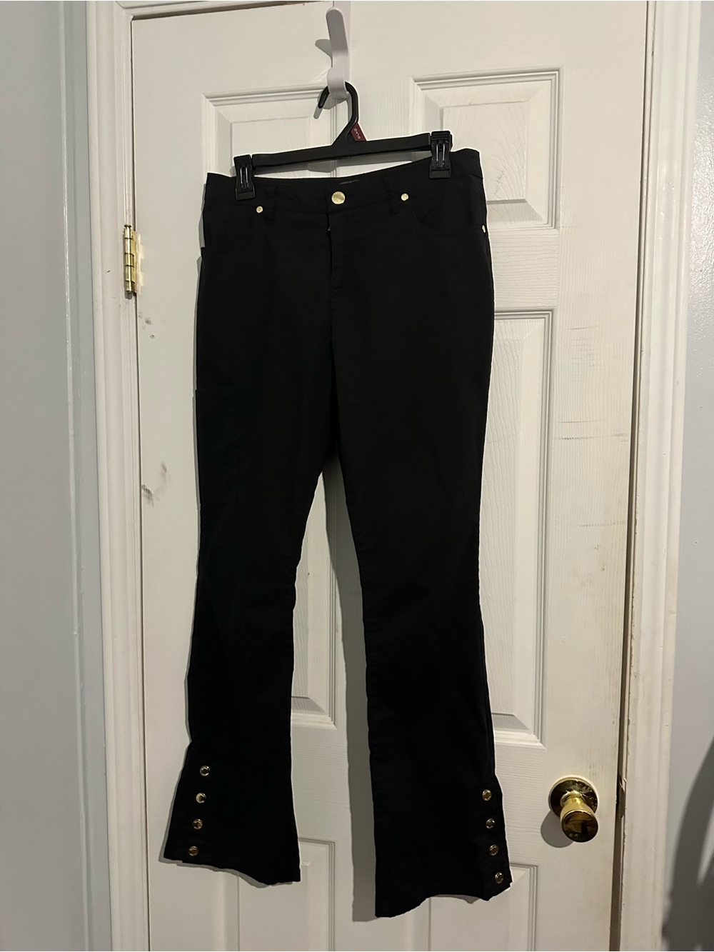 Rare discontinued Jaanuu Black Flared Hem Pants with Button Accent size S